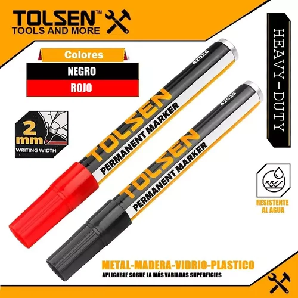 MARCADORES PARA METAL TOLSEN NEGRO